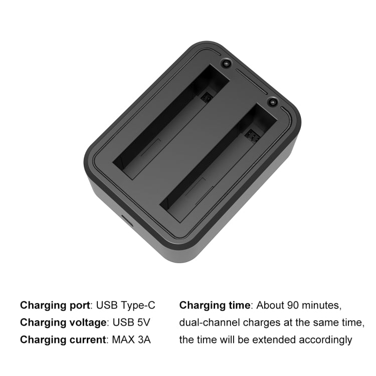 Para Insta360 X3 PULUZ Cargador de baterías duales USB con luz indicadora, Battery Charger