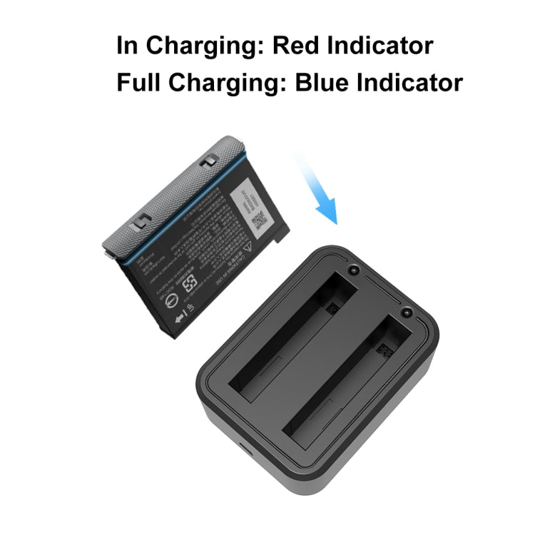 Para Insta360 X3 PULUZ Cargador de baterías duales USB con luz indicadora, Battery Charger