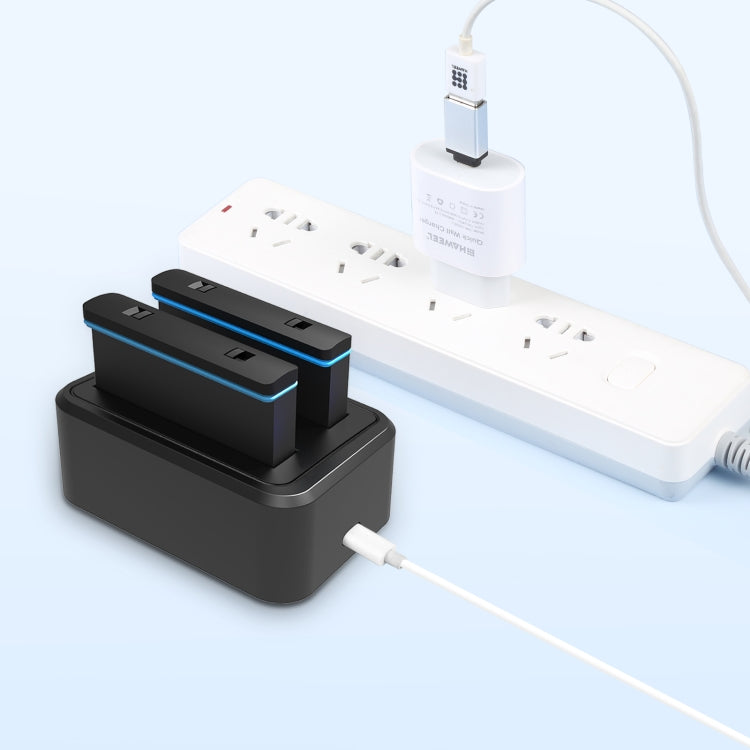 Para Insta360 X3 PULUZ Cargador de baterías duales USB con luz indicadora, Battery Charger