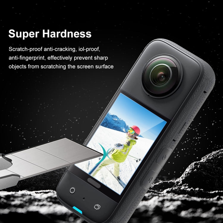 Para Insta360 X3 PULUZ 2 uds película de pantalla curva HD, For Insta360 X3