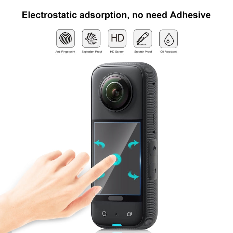 Para Insta360 X3 PULUZ 2 uds película de pantalla curva HD, For Insta360 X3