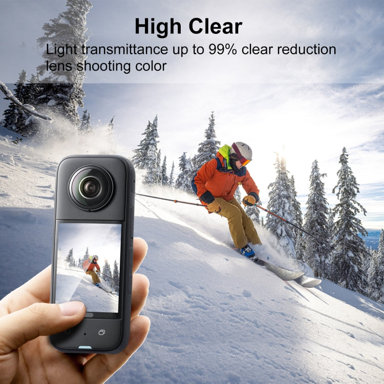 Para Insta360 X3 PULUZ 2 uds película de pantalla curva HD, For Insta360 X3