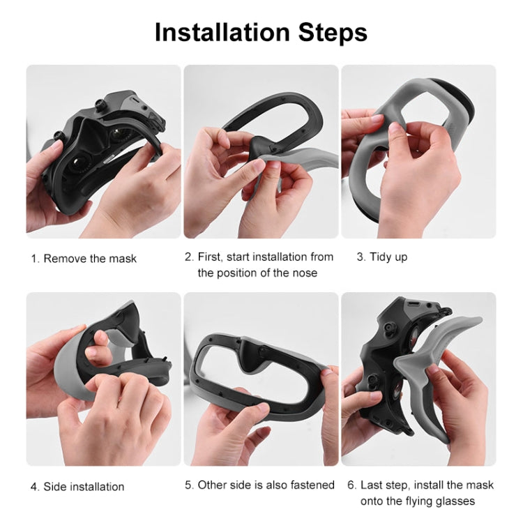 Para DJI Avata Goggles 2 PULUZ Flying Eye Mask Funda protectora de silicona, For DJI Avata Goggles 2