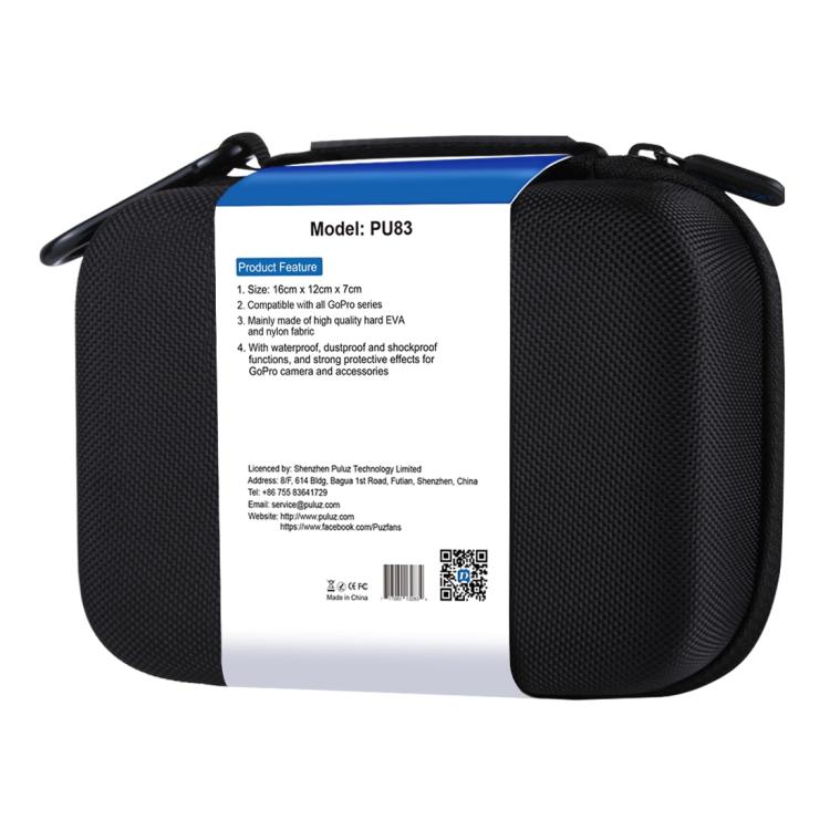 PULUZ Estuche de viaje y transporte impermeable para GoPro, DJI Osmo Action y otros accesorios de cámaras deportivas, tamaño pequeño: 16 cm x 12 cm x 7 cm, US Stock Black, UK Stock Black, For GoPro, Size: 16cm x 12cm x 7cm