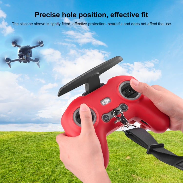 Para DJI FPV Combo Control remoto PULUZ Funda protectora de silicona con correa para el cuello, For DJI FPV Combo Remote Control with Neck Strap