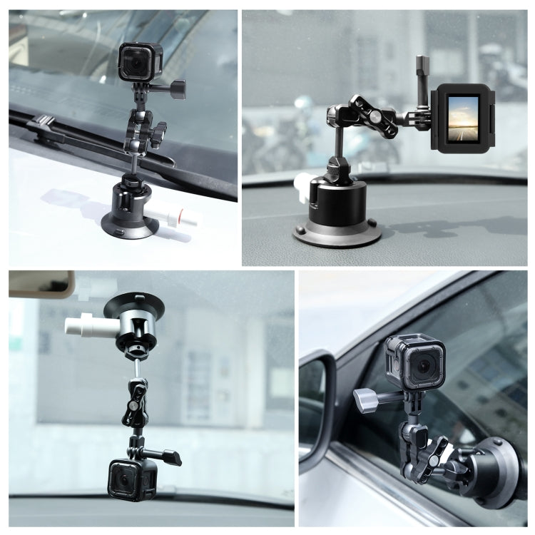 PULUZ 3 pulgadas Car Single Pump Ventosa Montaje de aleación de aluminio, Pump Suction Cup Mount