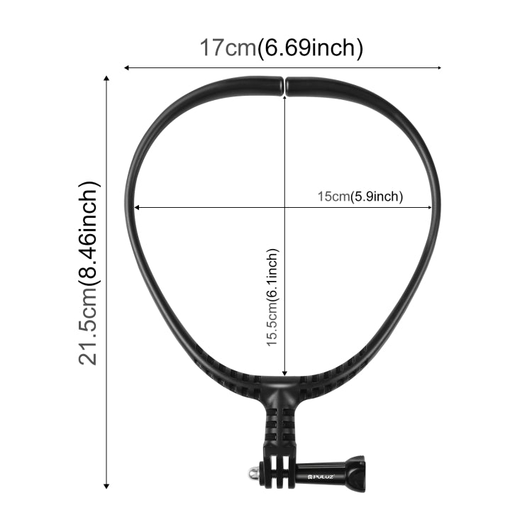 PULUZ Lazy Soporte de cuello ajustable para cámaras de acción GoPro, Neck Bracket