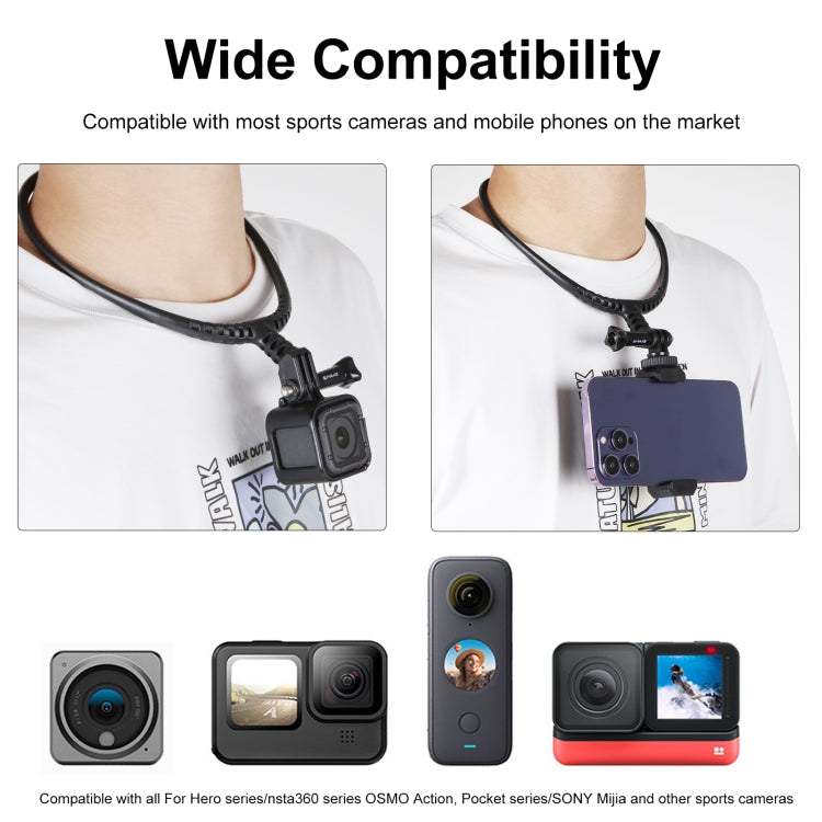 PULUZ Lazy Soporte de cuello ajustable para cámaras de acción GoPro, Neck Bracket