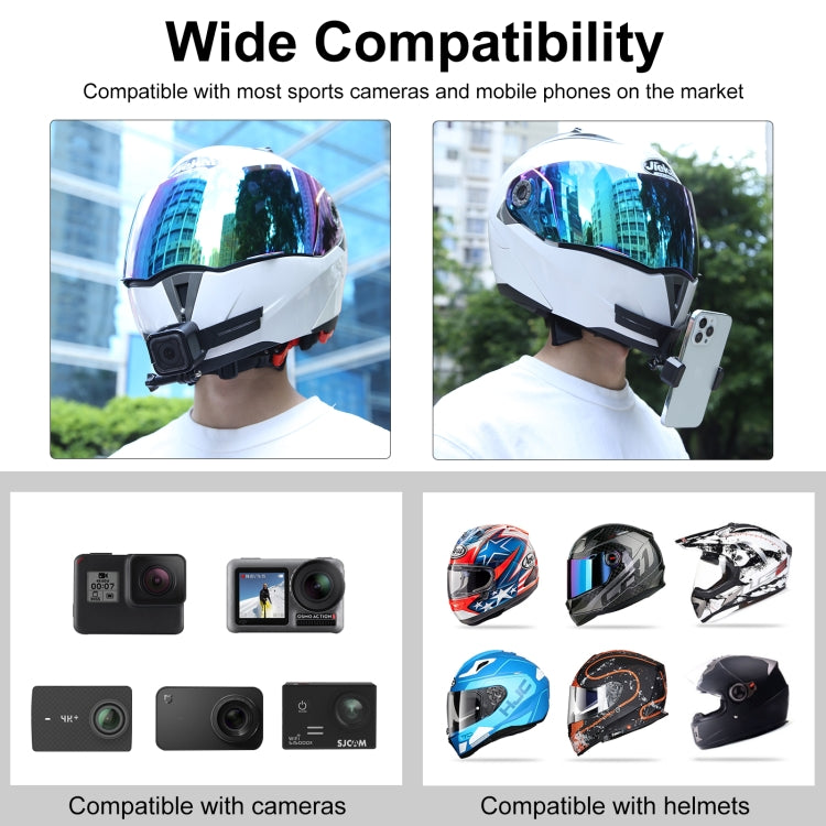 PULUZ Cámara de acción de flexión Casco de motocicleta Montura de barbilla, Helmet Chin Mount