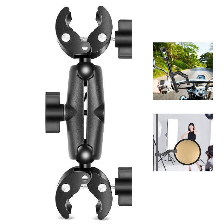 PULUZ Motocicleta Dualheads Cangrejo Abrazadera Manillar Montaje fijo para GoPro y otras cámaras de acción