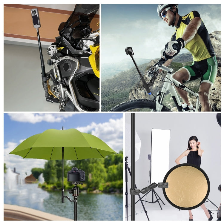 PULUZ Motocicleta Dualheads Cangrejo Abrazadera Manillar Montaje fijo para GoPro y otras cámaras de acción