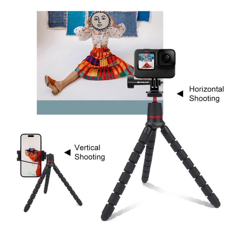Soporte de trípode flexible PULUZ Mini Octopus con control remoto para cámaras SLR, GoPro, teléfono celular