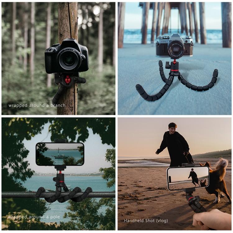 Soporte de trípode flexible PULUZ Mini Octopus con control remoto para cámaras SLR, GoPro, teléfono celular