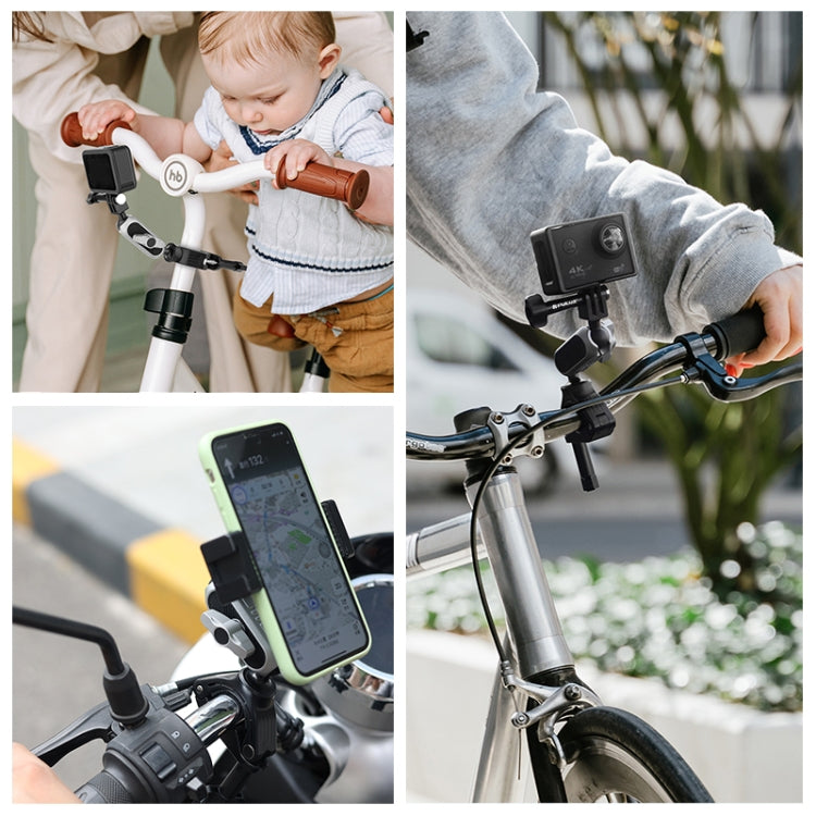 Soporte de brazo de manillar PULUZ con abrazadera de teléfono y adaptador de montaje y tornillo largo, Handlebar Mount