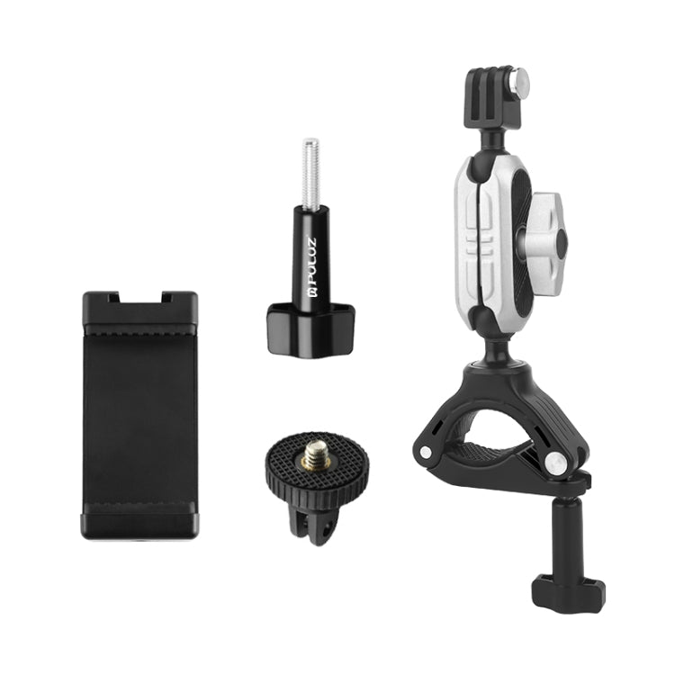 Soporte de brazo de manillar PULUZ con abrazadera de teléfono y adaptador de montaje y tornillo largo, Handlebar Mount