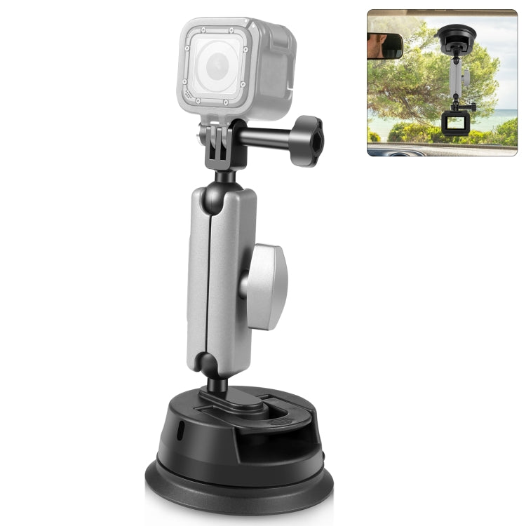 Soporte de brazo de ventosa para automóvil PULUZ con adaptador de montaje y tornillo largo, Suction Cup Mount