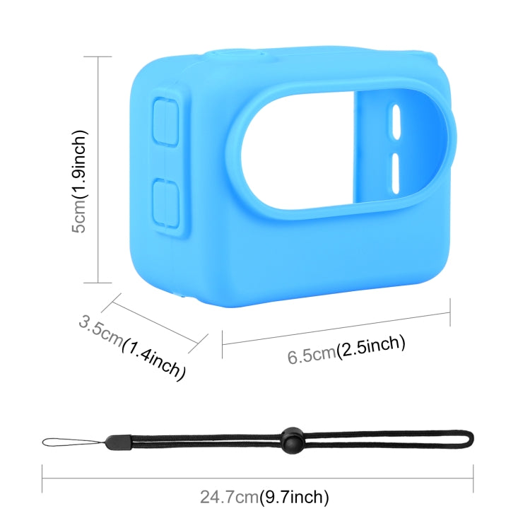 Para Insta360 GO 3 PULUZ Estuche de carga para cámara Estuche de silicona con tapa de lente y correa, Silicone Case with Lens Cap(Black), Silicone Case with Lens Cap(Blue)