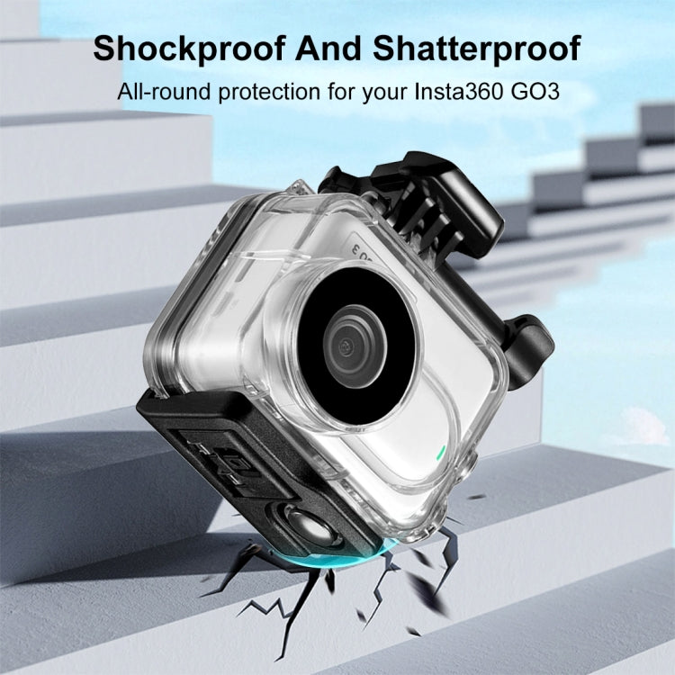 Para Insta360 GO 3 PULUZ 60m Funda carcasa impermeable subacuática con adaptador de base y tornillo, Waterproof Housing Case