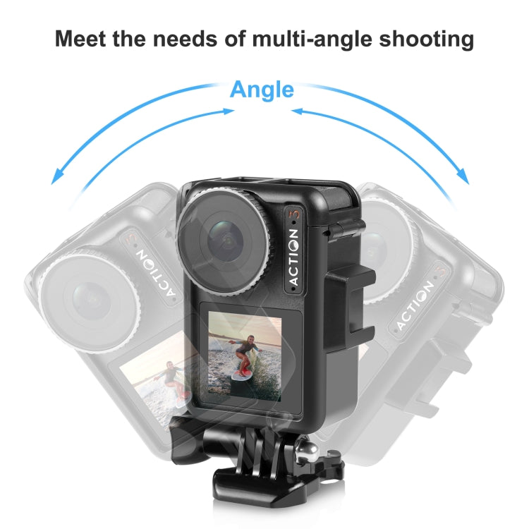 Para DJI Osmo Action 4/3 PULUZ Jaula de marco protector de plástico vertical con zapatos fríos, For DJI Osmo Action 5 Pro / 4 / 3 Vertical Cage