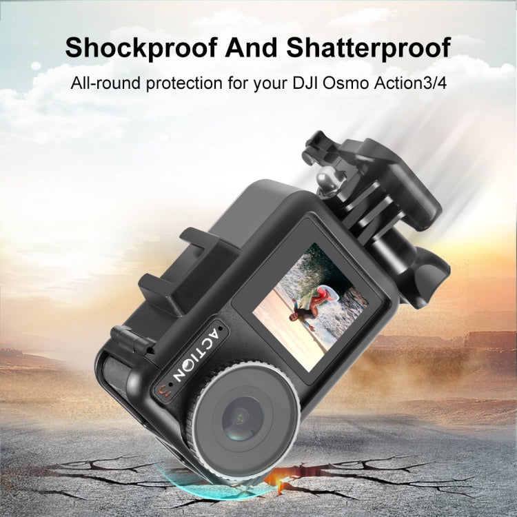 Para DJI Osmo Action 4/3 PULUZ Jaula de marco protector de plástico vertical con zapatos fríos, For DJI Osmo Action 5 Pro / 4 / 3 Vertical Cage