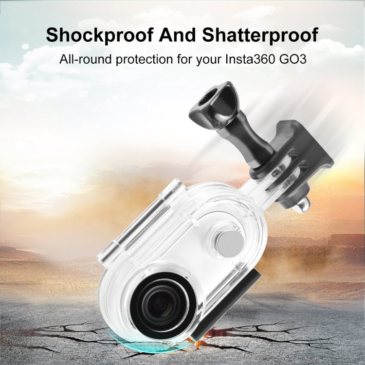 Para Insta360 GO 3 PULUZ 40m Funda carcasa impermeable subacuática con adaptador de base y tornillo, 40m Waterproof Housing Case