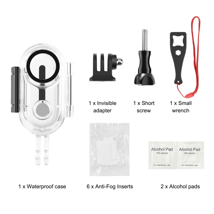 Para Insta360 GO 3 PULUZ 40m Funda carcasa impermeable subacuática con adaptador de base y tornillo, 40m Waterproof Housing Case