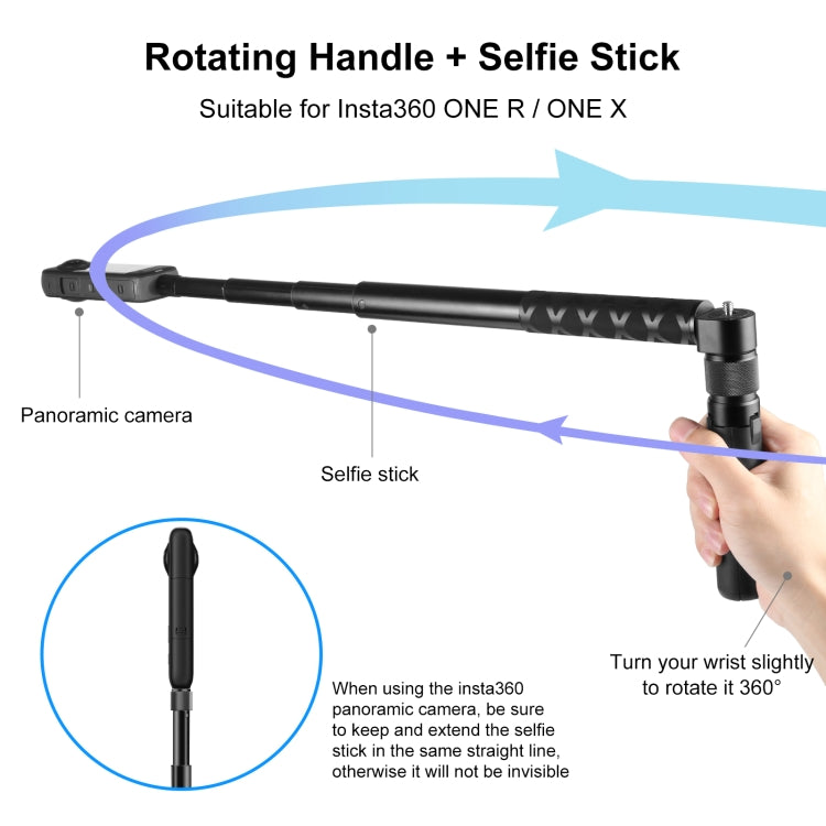 Para Insta360 X3 PULUZ Soporte de trípode de escritorio con mango giratorio, Desktop Tripod Stand