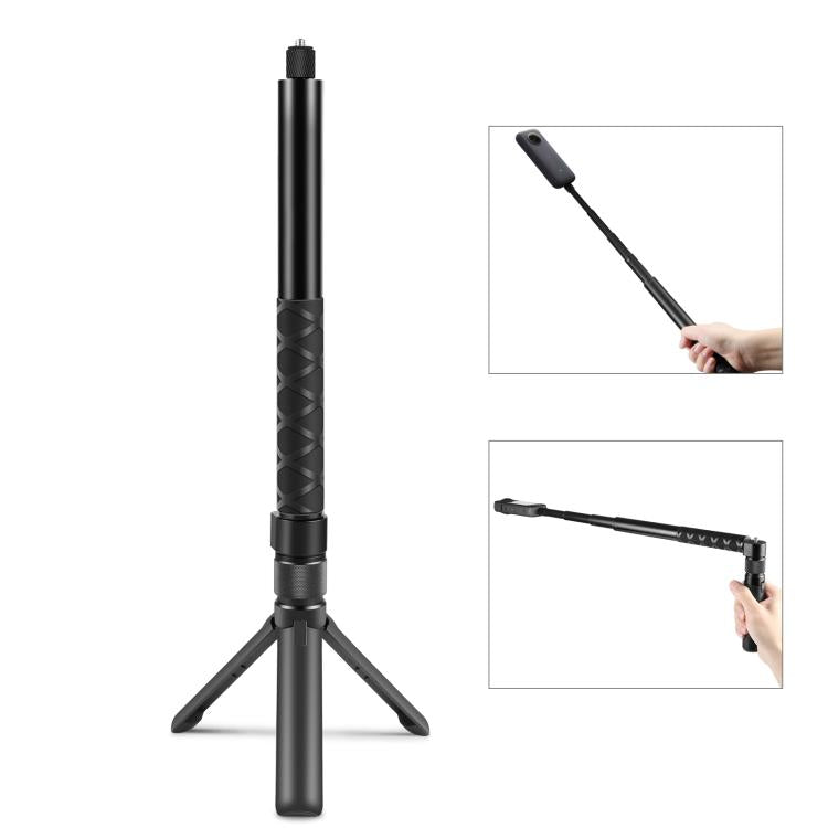Para Insta360 X3 PULUZ mango giratorio trípode de escritorio soporte 110cm palo Selfie monopié, Desktop Tripod Stand 110cm Selfie Stick