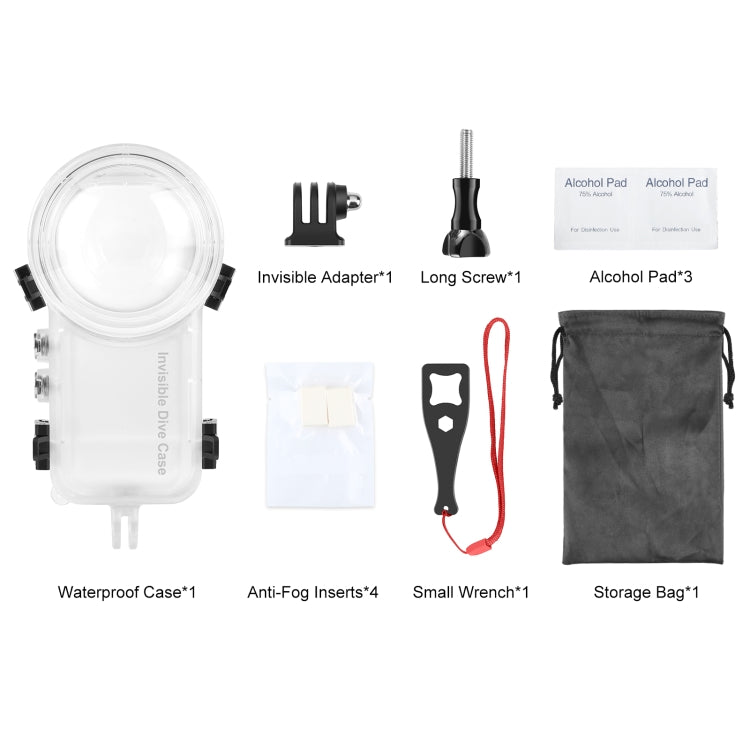 Para Insta360 X3 PULUZ 50m Estuche de buceo sellado impermeable, Invisible Dive Case