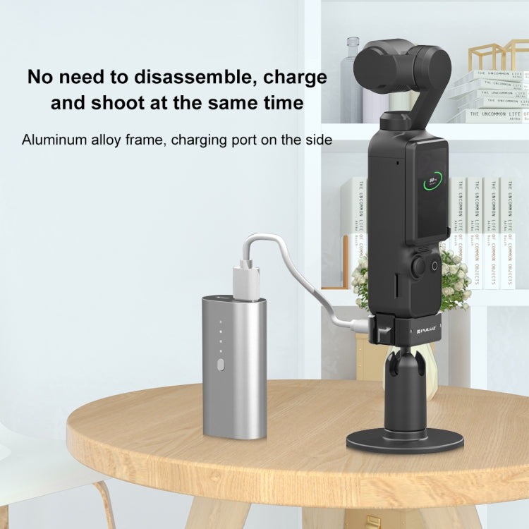 Para DJI OSMO Pocket 3 PULUZ USB-C / Type-C Base de carga de escritorio Soporte de aleación de aluminio, Desktop Charging Base