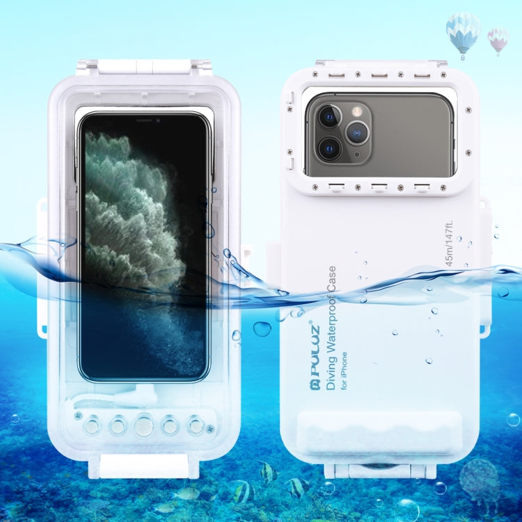PULUZ Estuche de buceo impermeable de 45 m / 147 pies Cubierta de carcasa subacuática para tomar fotografías y videos para iPhone 14 Series, iPhone 13 Series, iPhone 12 Series, iPhone 11 Series, iPhone X Series, iPhone 8 y 7, iPhone 6s, iOS 13.0 o vers...