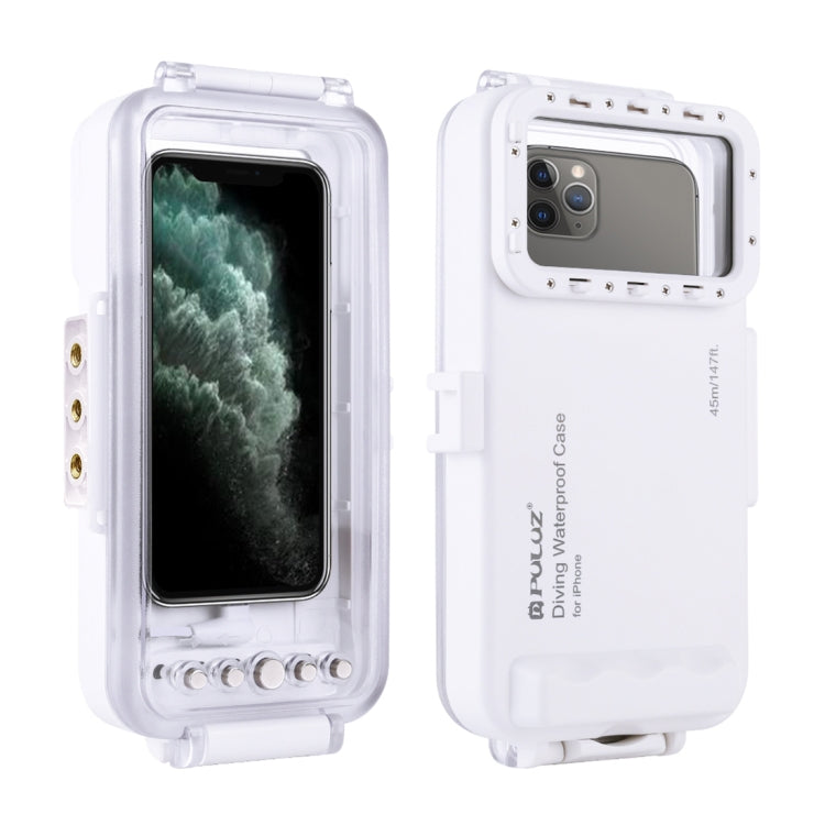 PULUZ Estuche de buceo impermeable de 45 m / 147 pies Cubierta de carcasa subacuática para tomar fotografías y videos para iPhone 14 Series, iPhone 13 Series, iPhone 12 Series, iPhone 11 Series, iPhone X Series, iPhone 8 y 7, iPhone 6s, iOS 13.0 o vers...