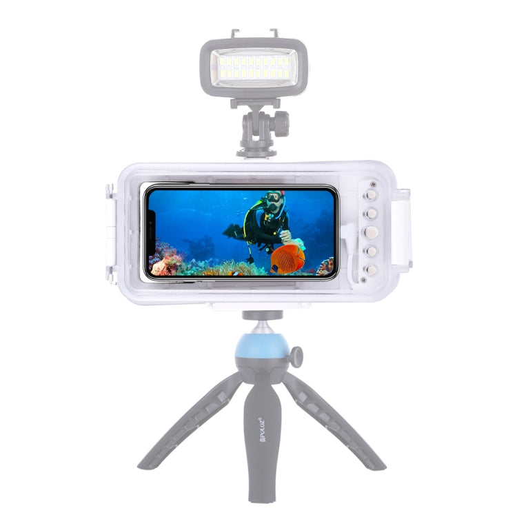 PULUZ Estuche de buceo impermeable de 45 m / 147 pies Cubierta de carcasa subacuática para tomar fotografías y videos para iPhone 14 Series, iPhone 13 Series, iPhone 12 Series, iPhone 11 Series, iPhone X Series, iPhone 8 y 7, iPhone 6s, iOS 13.0 o vers...