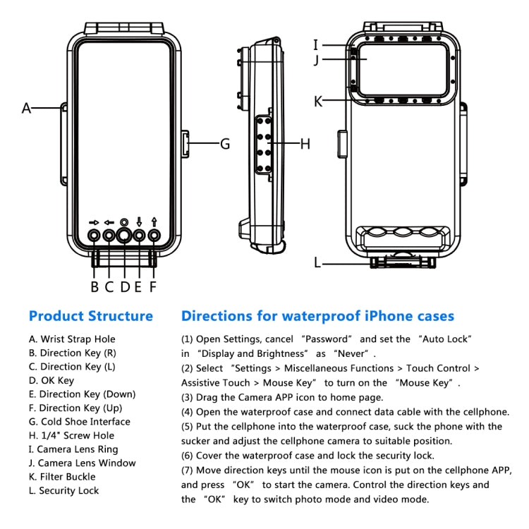PULUZ Estuche de buceo impermeable de 45 m / 147 pies Cubierta de carcasa subacuática para tomar fotografías y videos para iPhone 14 Series, iPhone 13 Series, iPhone 12 Series, iPhone 11 Series, iPhone X Series, iPhone 8 y 7, iPhone 6s, iOS 13.0 o vers...