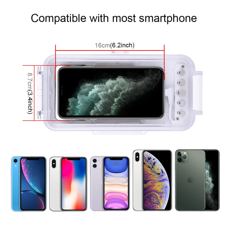 PULUZ Estuche de buceo impermeable de 45 m / 147 pies Cubierta de carcasa subacuática para tomar fotografías y videos para iPhone 14 Series, iPhone 13 Series, iPhone 12 Series, iPhone 11 Series, iPhone X Series, iPhone 8 y 7, iPhone 6s, iOS 13.0 o vers...