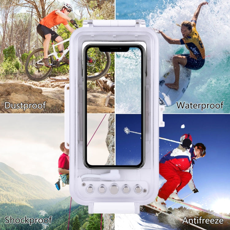 PULUZ Estuche de buceo impermeable de 45 m / 147 pies Cubierta de carcasa subacuática para tomar fotografías y videos para iPhone 14 Series, iPhone 13 Series, iPhone 12 Series, iPhone 11 Series, iPhone X Series, iPhone 8 y 7, iPhone 6s, iOS 13.0 o vers...