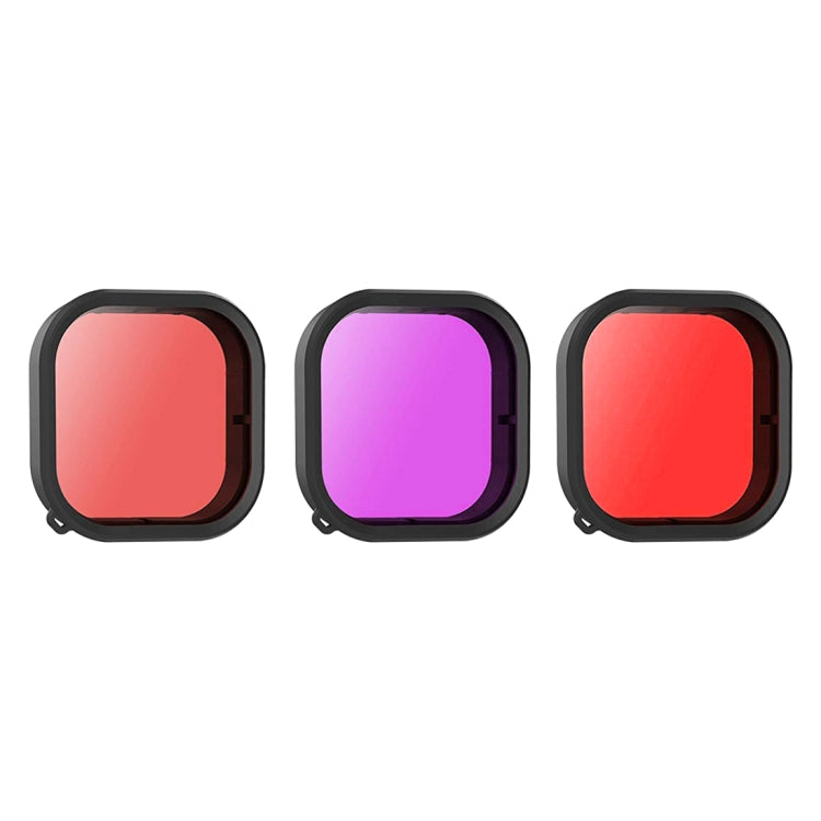 Para GoPro HERO12 negro/11 negro/10 negro/9 negro PULUZ carcasa cuadrada filtro de lente de Color de buceo, For GoPro Hero11 Black / HERO10 Black / HERO9 Black