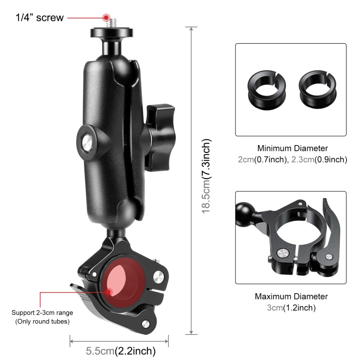 PULUZ motocicleta O-Clip abrazadera de liberación rápida manillar soporte de montaje fijo para GoPro y otras cámaras de acción, O-Clip Mount