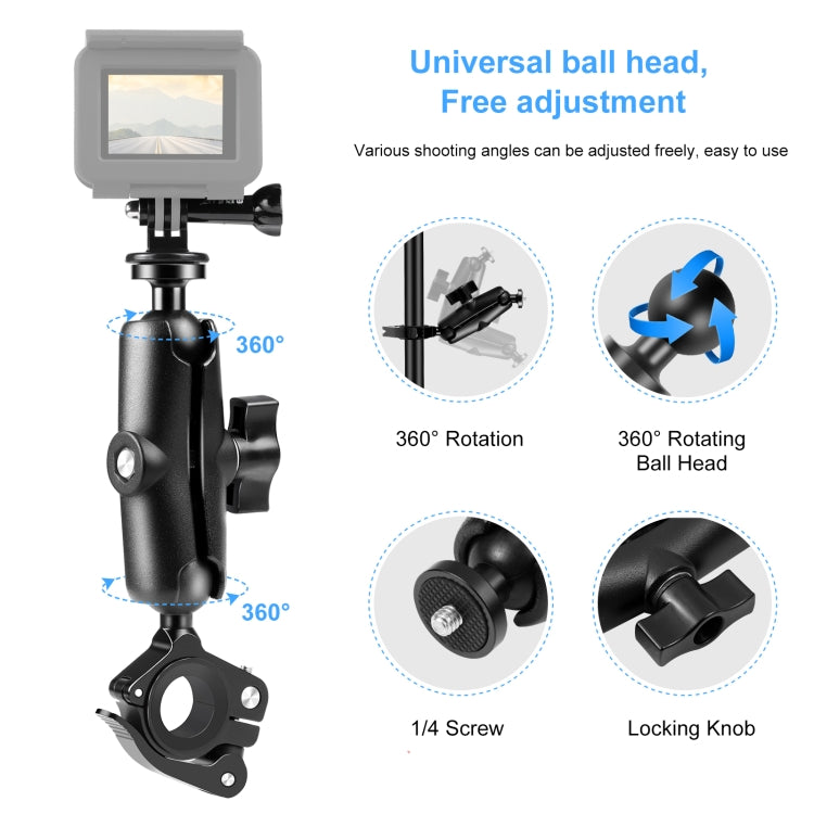 PULUZ motocicleta O-Clip abrazadera de liberación rápida manillar soporte de montaje fijo para GoPro y otras cámaras de acción, O-Clip Mount