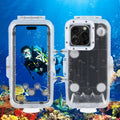 Funda impermeable para buceo PULUZ de 40 m/130 pies con válvula unidireccional para iPhone 16 Pro Max. Carcasa sumergible para fotos y vídeos., For iPhone 16 Pro Max (White), For iPhone 16 Pro Max (Transparent)