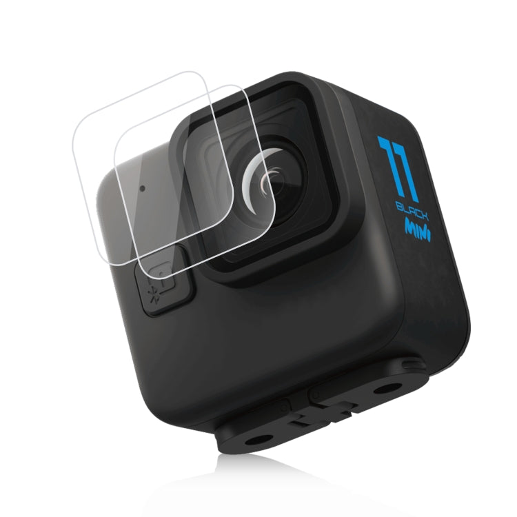 Para GoPro Hero11 Black Mini PULUZ 2 piezas Película de vidrio templado para lentes, For GoPro Hero11 Black Mini