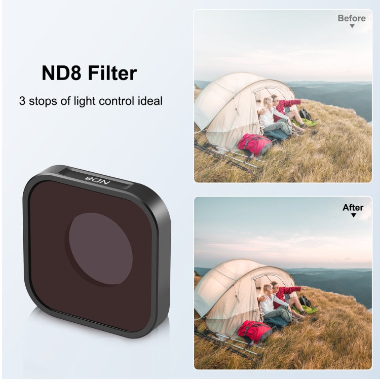 Filtro de lente ND8 para cámara de acción PULUZ para GoPro Hero11 Black / Hero11 Black mini / HERO10 Black / HERO9 Black, ND8