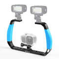 PULUZ Asas de silicona dobles Equipo de buceo submarino de aleación de aluminio para GoPro, DJI OSMO Action, Insta360 y otras cámaras de acción, For GoPro Action Cameras