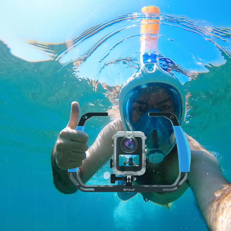 PULUZ Asas de silicona dobles Equipo de buceo submarino de aleación de aluminio para GoPro, DJI OSMO Action, Insta360 y otras cámaras de acción, For GoPro Action Cameras