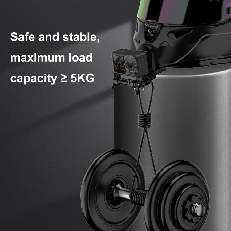 Soporte de abrazadera de barbilla para casco de motocicleta PULUZ para GoPro y otras cámaras de acción, Helmet Chin Clamp Mount