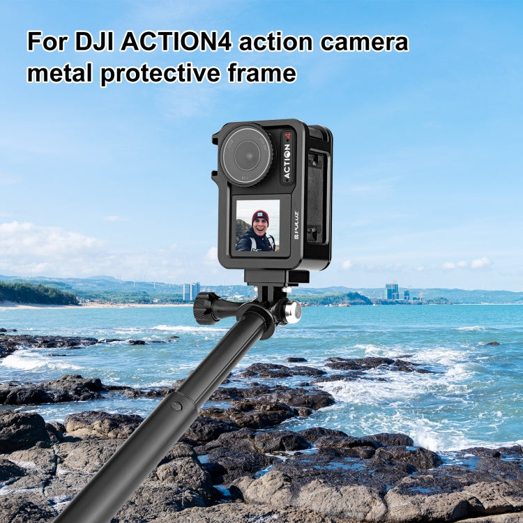 Para DJI Osmo Action 4/3 PULUZ Marco adaptador de expansión de jaula de metal con zapata fría, For DJI Osmo Action 4 / 3 Metal Cage