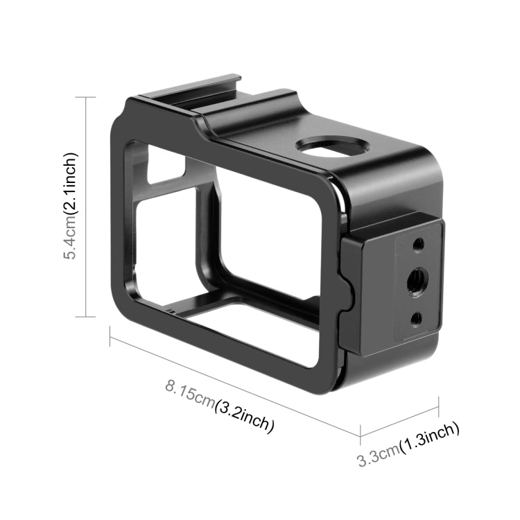 Para DJI Osmo Action 4/3 PULUZ Marco adaptador de expansión de jaula de metal con zapata fría, For DJI Osmo Action 4 / 3 Metal Cage
