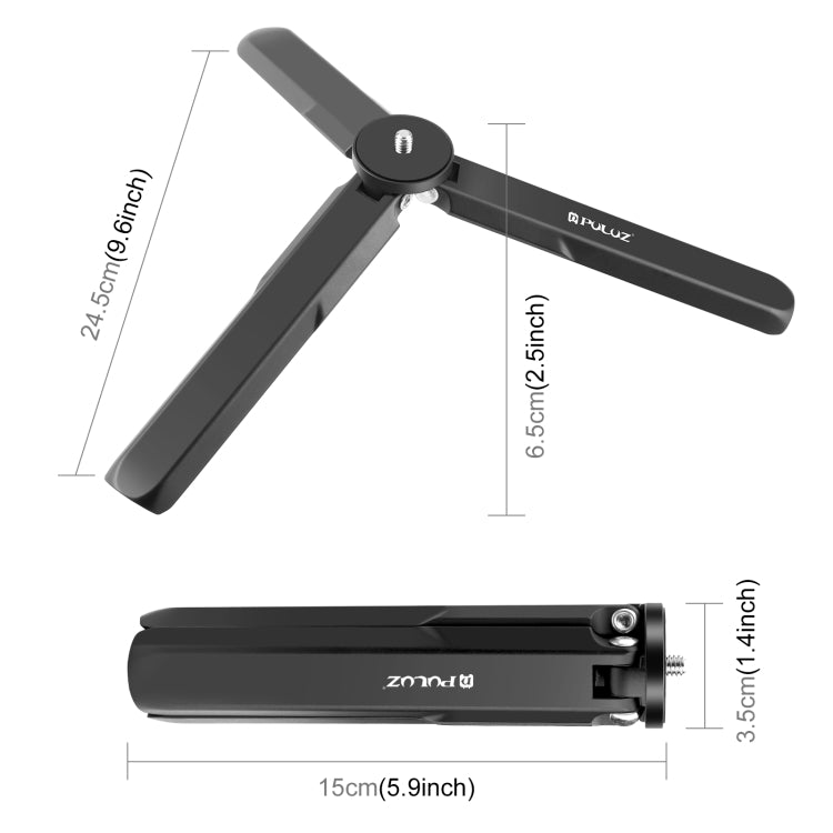 Para DJI Osmo Pocket 3 PULUZ Trípode de metal de aleación de aluminio
