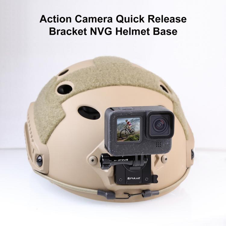 Soporte de liberación rápida de aluminio PULUZ NVG para casco para GoPro y otras cámaras de acción, NVG Helmet Mount