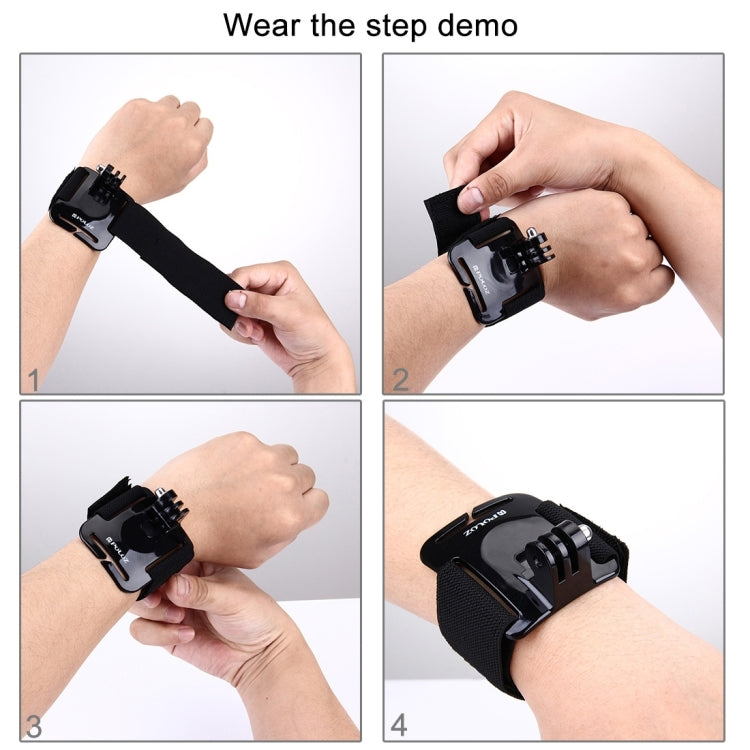 Soporte de correa de muñeca ajustable PULUZ para GoPro Hero11 Black / HERO10 Black / HERO9 Black / HERO8 Black / HERO7 /6/5/5 Session /4 Session /4/3+ /3/2/1, Insta360 ONE R, DJI Osmo Action yOtras cámaras de acción, longitud de la correa: 28,5 cm     ...